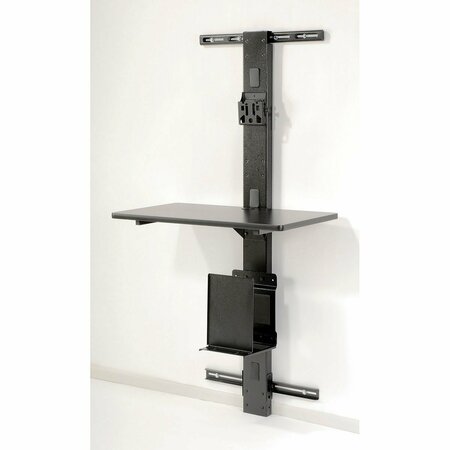 GLOBAL INDUSTRIAL 72inH Wall Mount Unit with VESA Mount, Black 239140BK